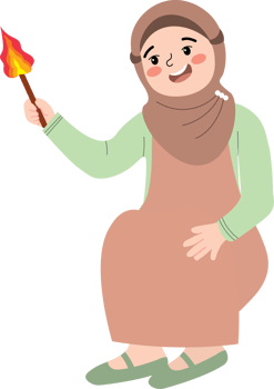 Hijab Girl with Torch During Festive Night png