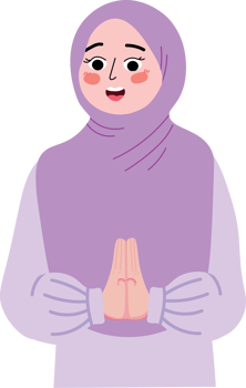 Islamic Girl Asking for Forgiveness on Eid al-Fitr png