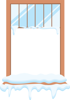 Closeup of Window with Snow and Frost png