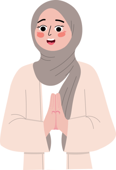 Muslim Girl with Forgiveness Gesture During Eid Celebration png
