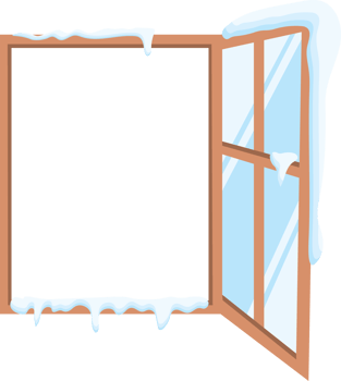 Winter Scene Through a Snowy Window png
