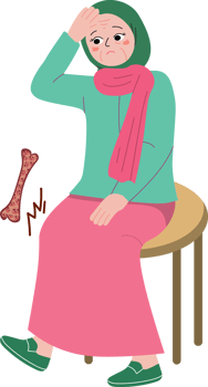 Old Woman Holding Her Back in Pain from Bone Problems png