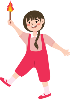 Festive Girl with Torch Celebrating Christmas and New Year png