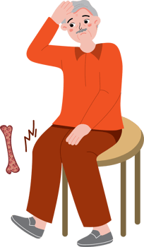 Elderly Man Struggling with Joint and Bone Discomfort png