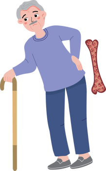 Senior Experiencing Back Pain Due to Osteoporosis png