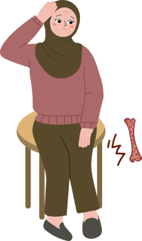 Elderly Person Suffering from Bone Pain and Osteoporosis png