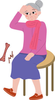 Osteoporosis and Bone Weakness in Aging Body png