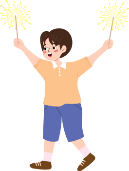 Christmas and New Year Festivities with Boy and Fireworks png