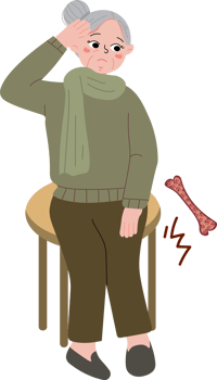 Aging Person in Pain from Weak and Brittle Bones png