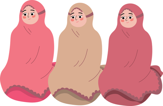Muslim Women Praying Together in Mosque During Tarawih png