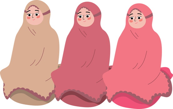 Women in Prayer Robes Performing Tarawih in Unity png