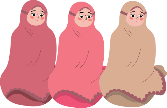 Muslim Female Worshippers in Congregational Night Prayer png