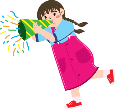 Joyful Christmas and New Year Moment with Girl and Trumpet png