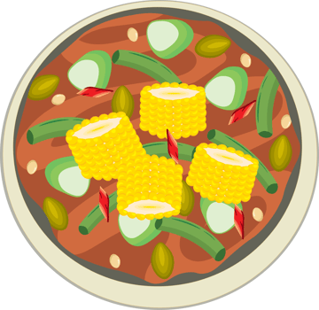 Traditional Sour Vegetable Soup with Tamarind and Corn png