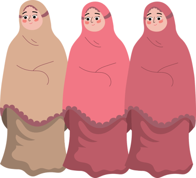 Group of Women Performing Night Prayer During Ramadan png