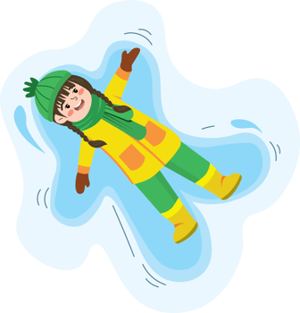Snow Angel Made by Child in Snowy Weather png