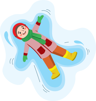 Winter Outdoor Activity Snow Angel Creation png