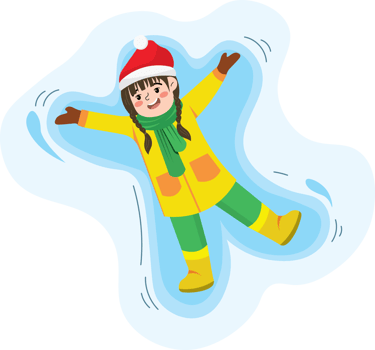 Child Enjoying Winter While Making a Snow Angel png