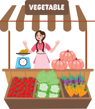 Grocery Stall Full of Colorful and Fresh Vegetables for Sale png