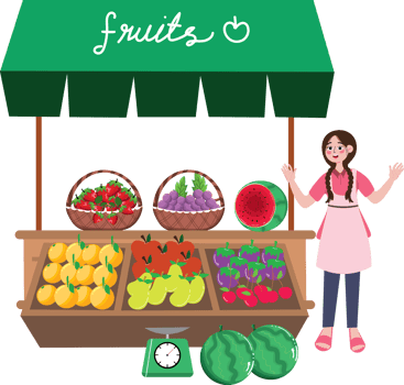 Fruit Stall Showing a Variety of Tropical and Local Produce png