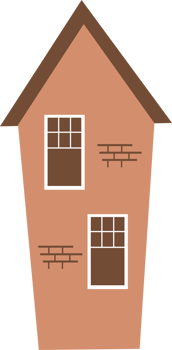 European Style House with Elegant Windows png