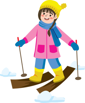 Little girl playing with snow during winter holiday png