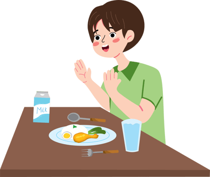 Morning breakfast time for little school boy png