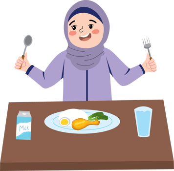 Early morning breakfast with a little girl png