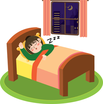 Peaceful sleep of a young girl in warm blanket png