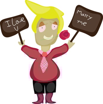 Isolated lover boy cartoon character vector