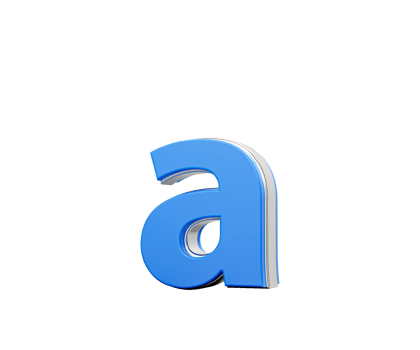 Blue Small Letter a Alphabet a Gleams With Its Sleek Modern Design With Sharp Edges 3D Illustration png
