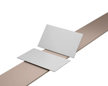 Two Blank Business Card Mockups Are Placed On Beige Rectangular Surface 3D Illustration png