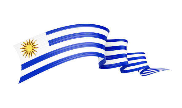 3d Flag Of Uruguay 3d Shiny Waving Flag Ribbon Isolated On White Background 3d Illustration png