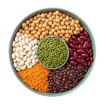 A bowl of mix pulses, transparent background png