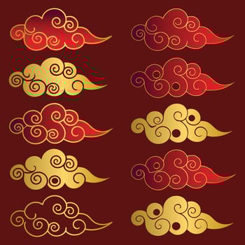 Chinese cloud design element vector