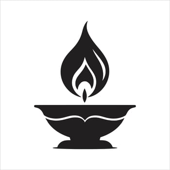 A black and white icon of a burning candle vector