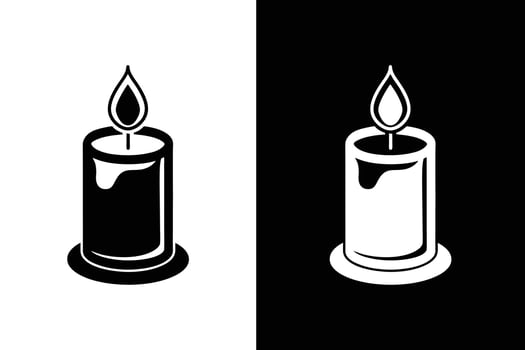Candle silhouette template black white color editable. Candle silhouette icon for religion commemorative and party vector