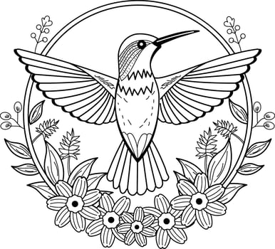 Vintage illustration depicting an exotic hummingbird vector