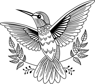 Hummingbird wings vintage style illustration vector