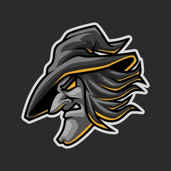 Black Wizard Head Esport Mascot Illustration is perfect for your brand business vector