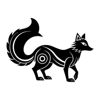 Trible Art Fox Logo Style Illustration vector