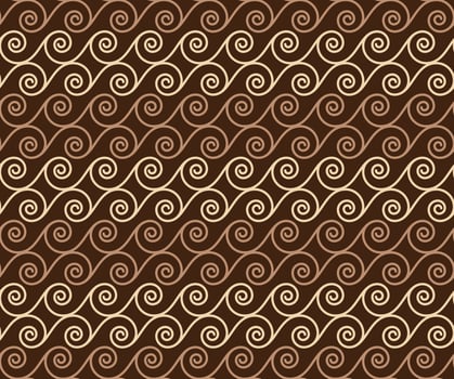 Flat Brown Cloud Batik Seamless Pattern vector