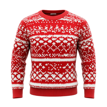 Cozy Red Sweater With Snowman Design On Transparent Background png