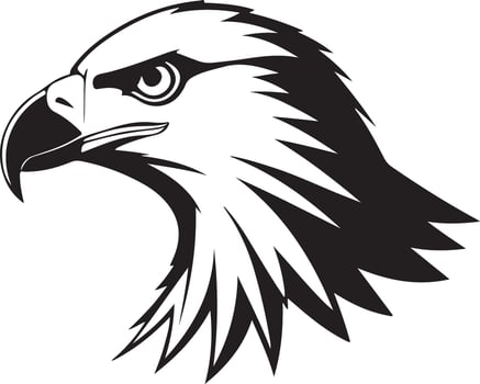 Eagle Silhouette in Flight Over Mountain Peaks vector