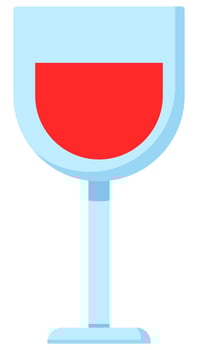 Red wine glass flat icon isolated on white background. vector