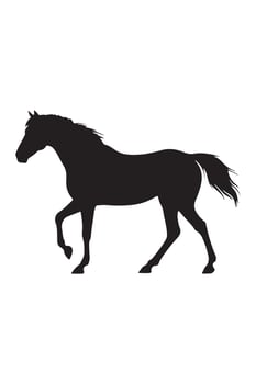 Galloping Horse Silhouette on White Background vector