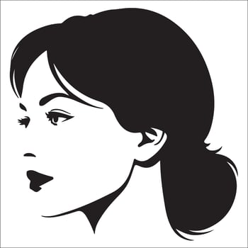 Elegant Woman Silhouette Isolated on White vector