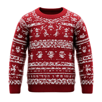 Red Sweater With Snowmen On Transparent Background png