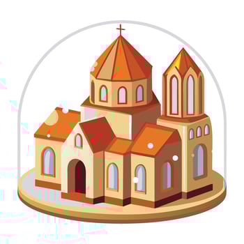 Beautiful church structure with unique architectural elements vector