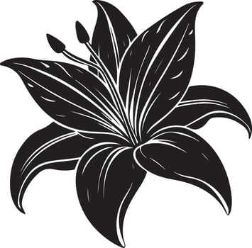 Ornamental Floral Silhouette Coloring Page vector